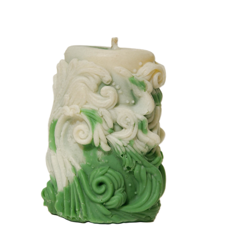 ASW 14 świeca dwukolorowa z motywem roślinnym